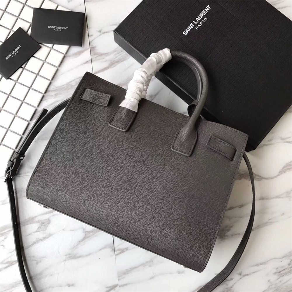 Y*L SAC DE JOUR BABY IN GRAINED LEATHER GREY