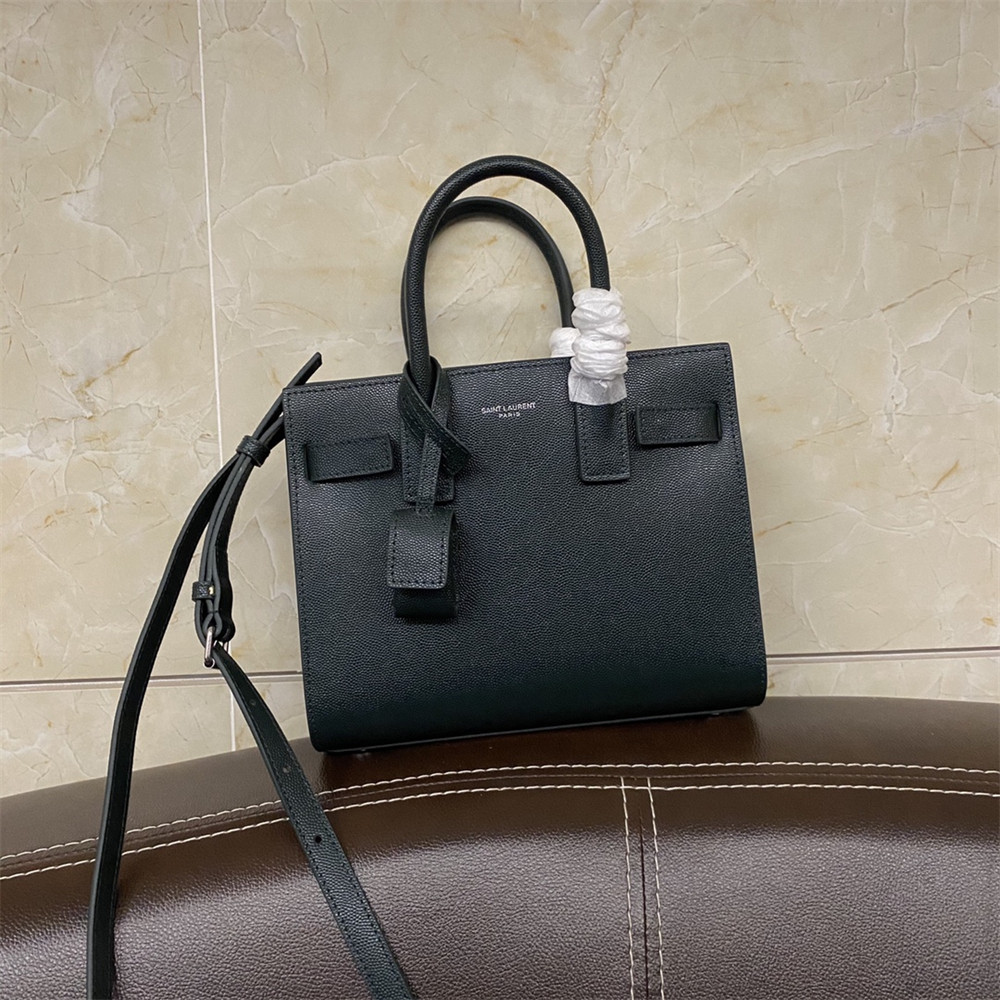 Y*L SAC DE JOUR NANO IN GRAINED LEATHER GREEN