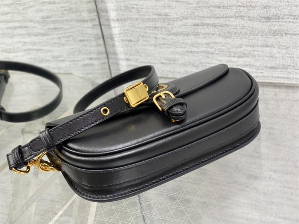 D*0r BOBBY EAST-WEST BAG Latte Box Calfskin black