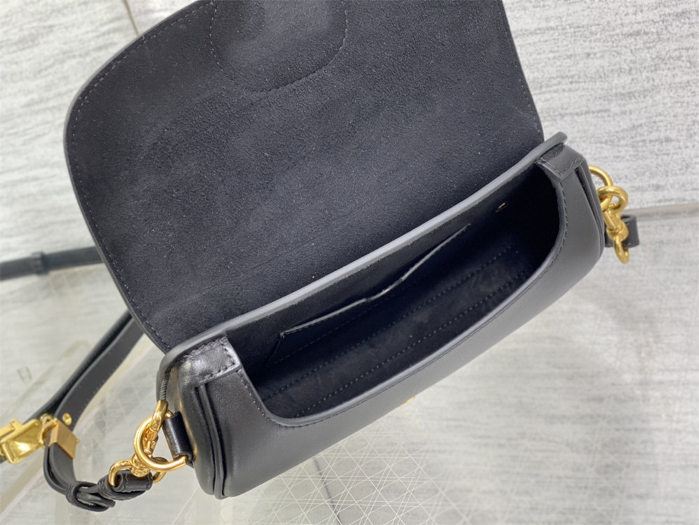 D*0r BOBBY EAST-WEST BAG Latte Box Calfskin black