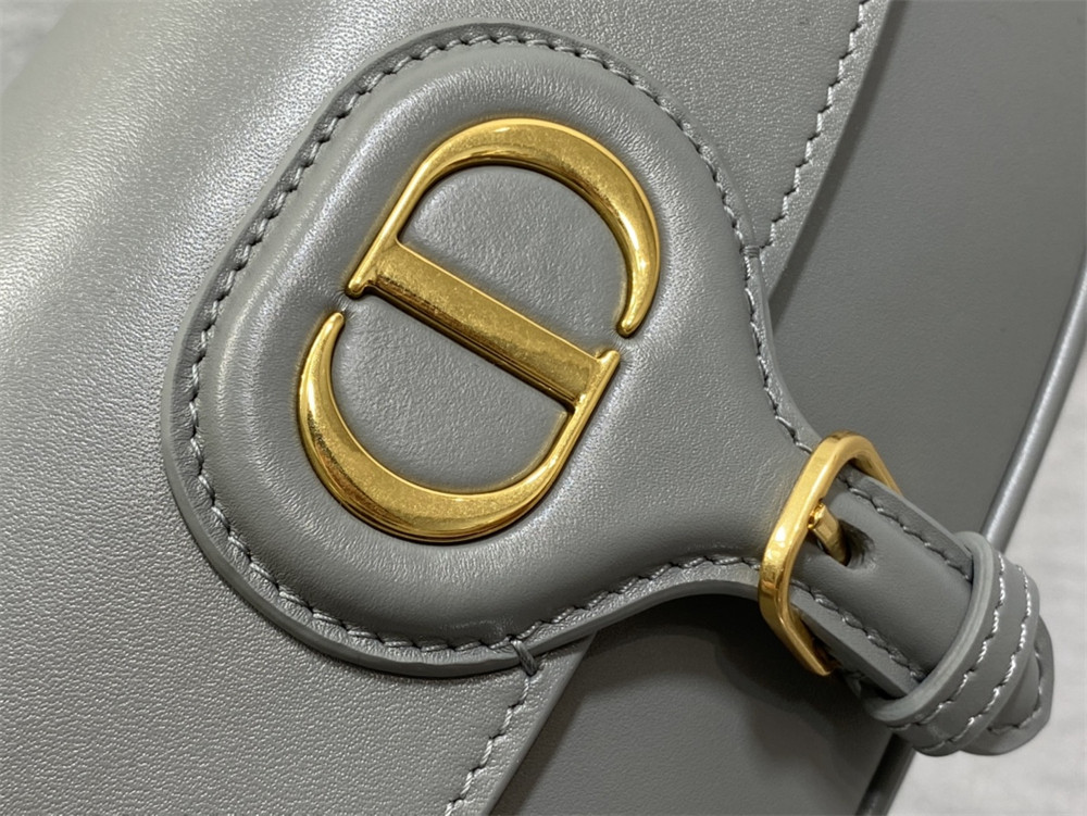 D*0r BOBBY EAST-WEST BAG Latte Box Calfskin Grey