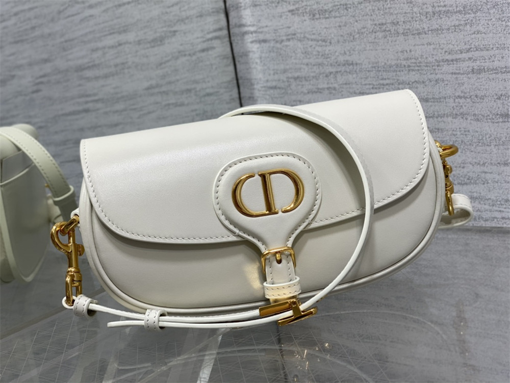 D*0r BOBBY EAST-WEST BAG Latte Box Calfskin white