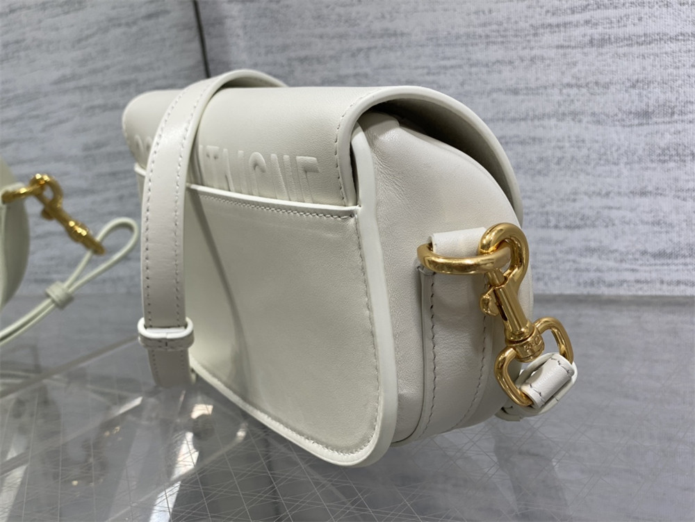 D*0r BOBBY EAST-WEST BAG Latte Box Calfskin white