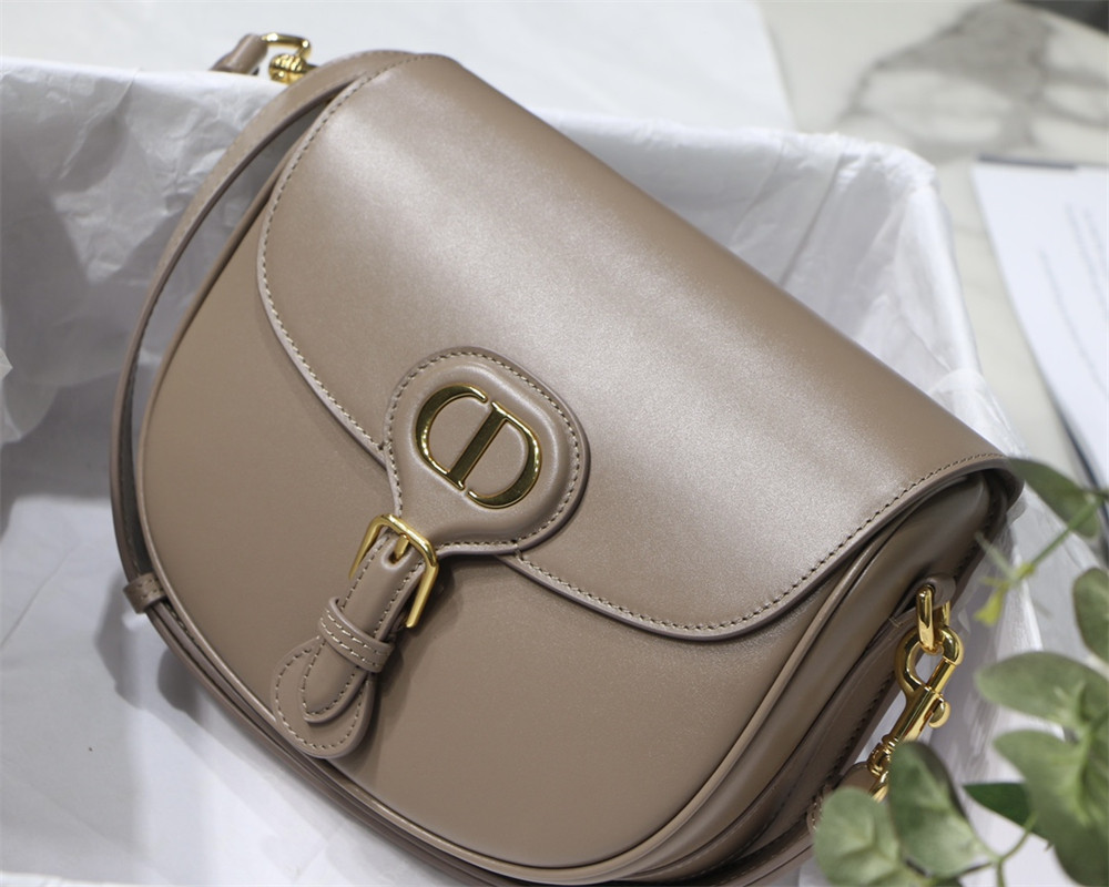 MEDIUM D*0r BOBBY BAG brown Box Calfskin