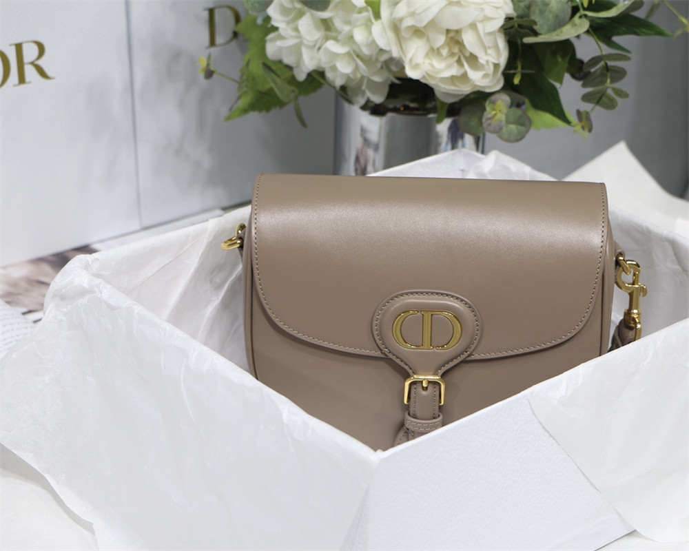 MEDIUM D*0r BOBBY BAG brown Box Calfskin