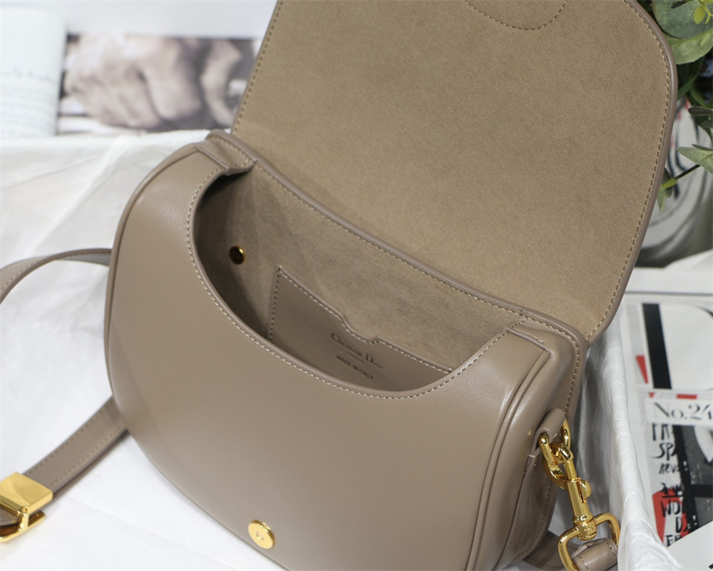 MEDIUM D*0r BOBBY BAG brown Box Calfskin