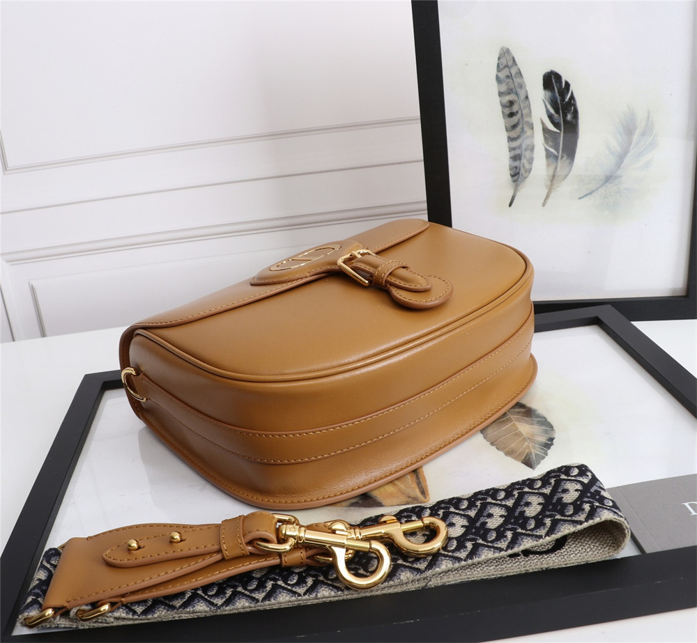 LARGE D*0r BOBBY BAG Caramel Box Calfskin