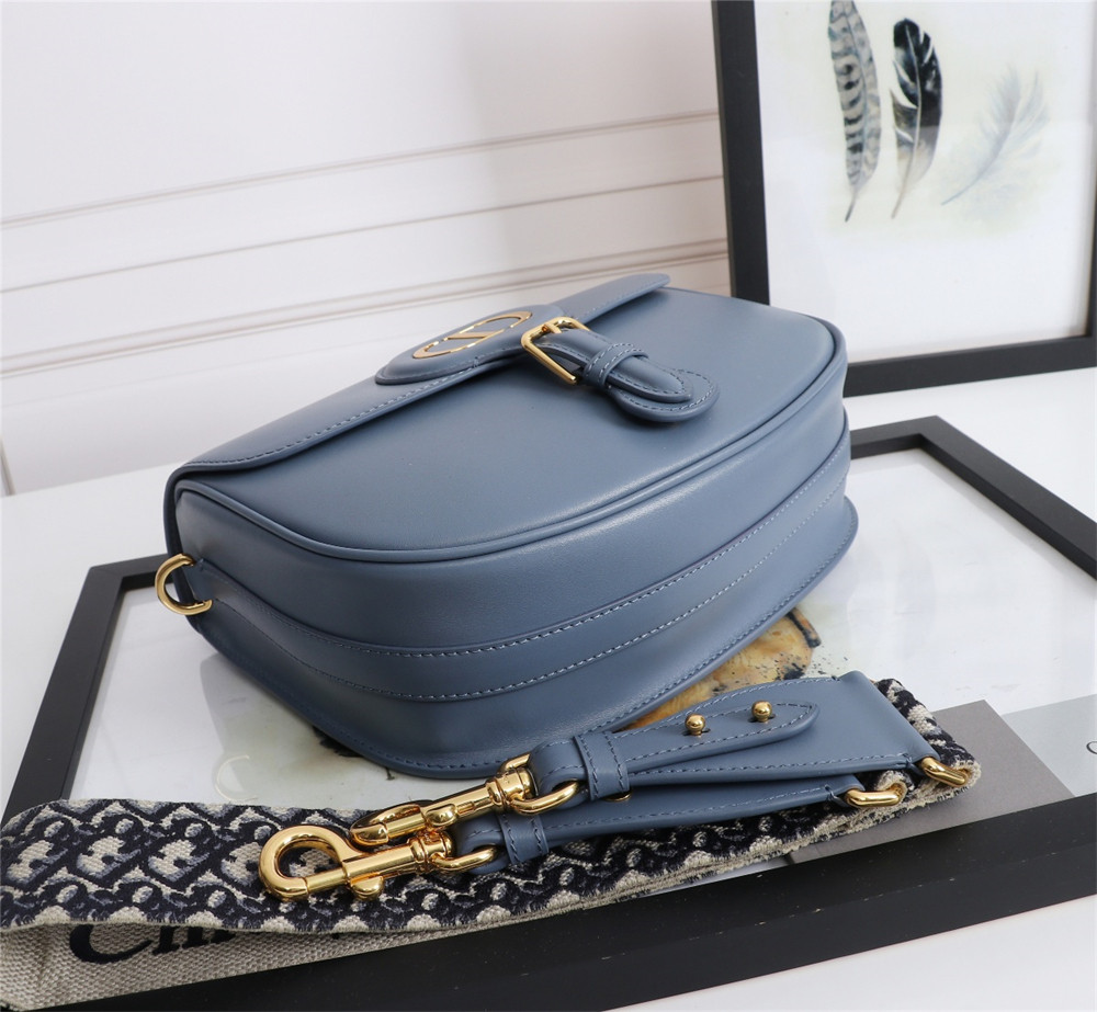 LARGE D*0r BOBBY BAG Blue Box Calfskin