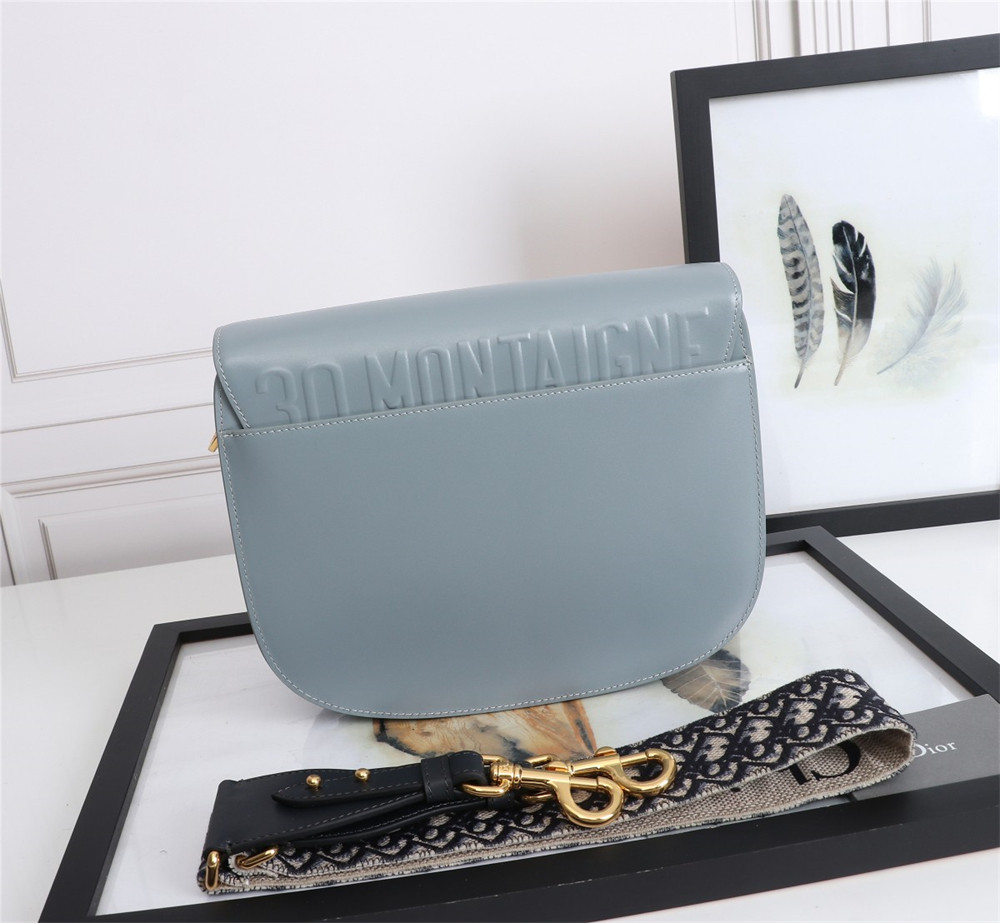 LARGE D*0r BOBBY BAG Light Blue Box Calfskin