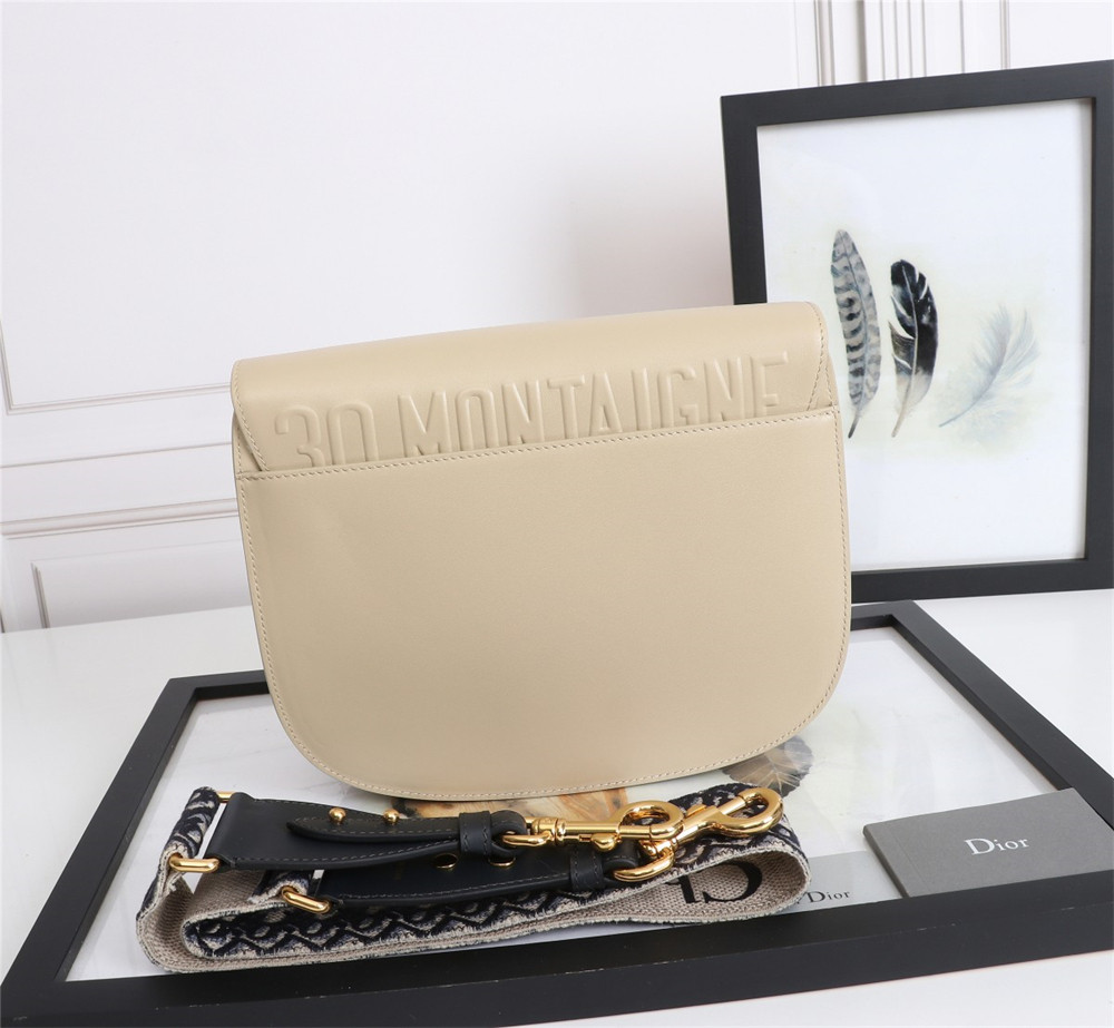LARGE D*0r BOBBY BAG Beige Box Calfskin