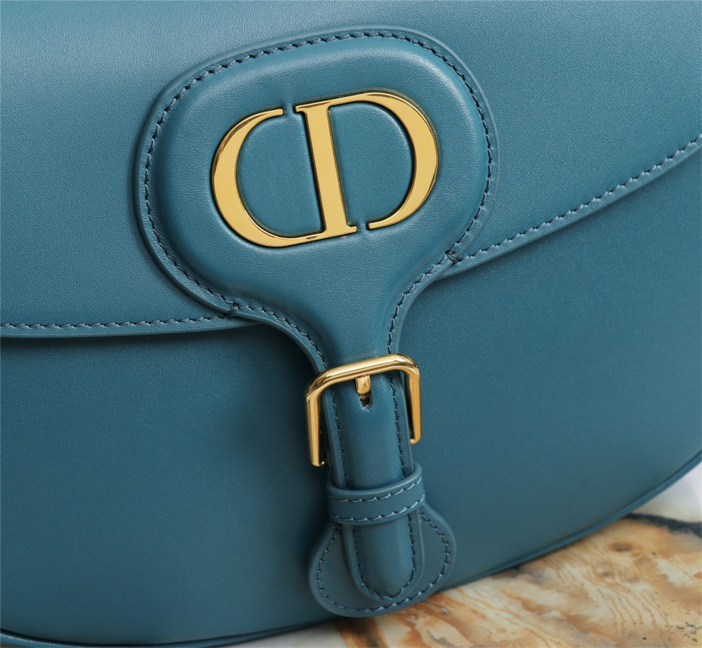 LARGE D*0r BOBBY BAG Navy Box Calfskin