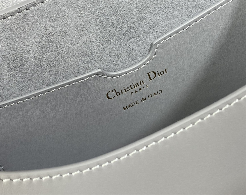 LARGE D*0r BOBBY BAG Grey Box Calfskin