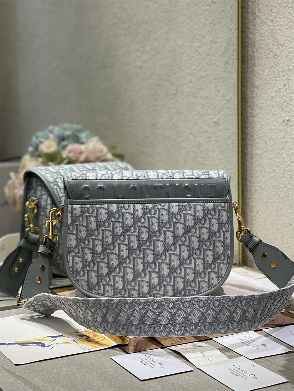 LARGE D*0r BOBBY BAG Grey D*0r Oblique Jacquard