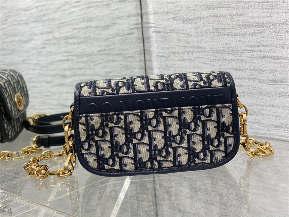 SMALL 30 MONTAIGNE AVENUE BAG Blue D*0r Oblique Jacquard