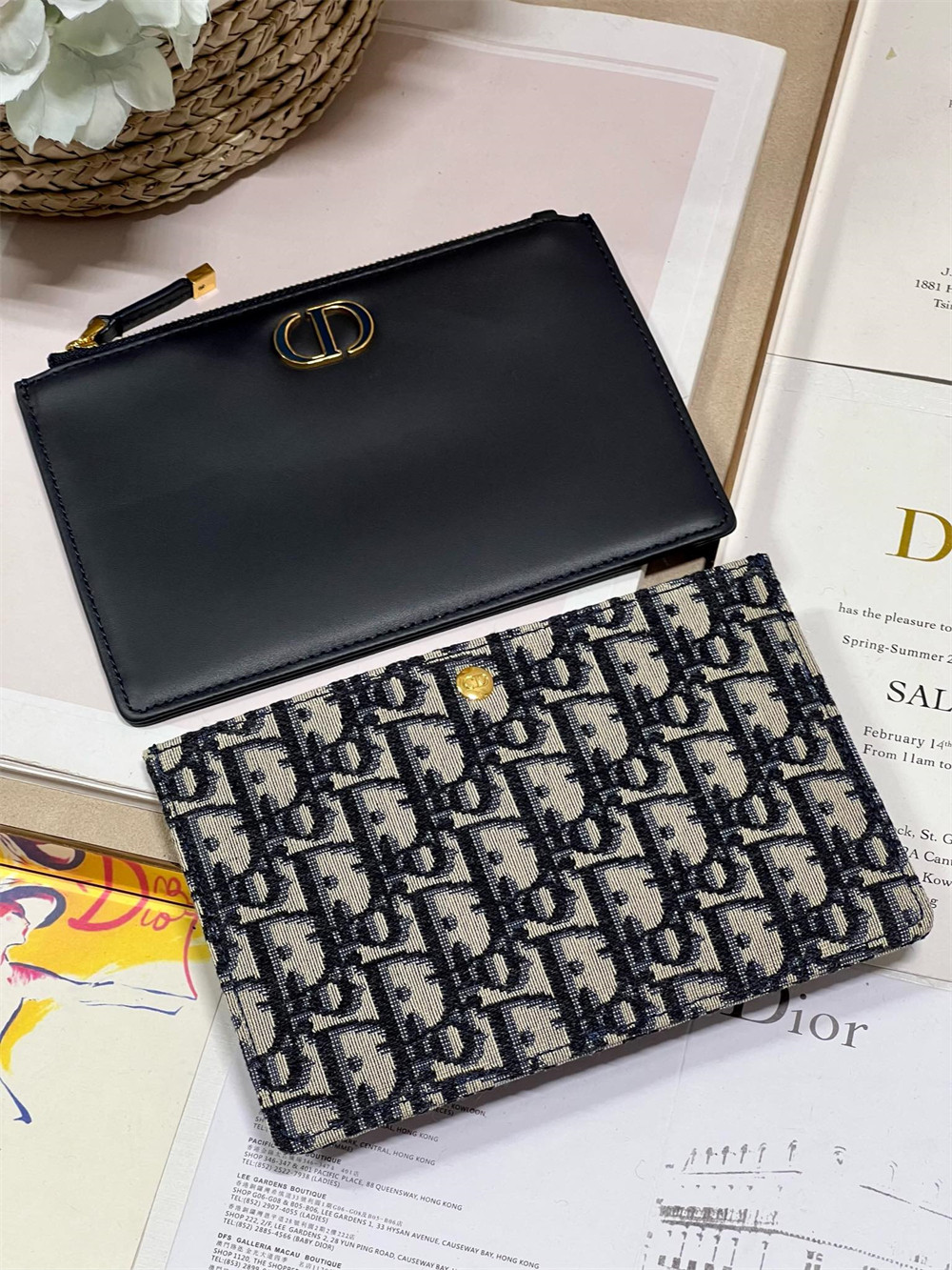 D*0r 30 MONTAIGNE AVENUE BAG Blue D*0r Oblique Jacquard 22.5 x 12.5 x 6.5 cm