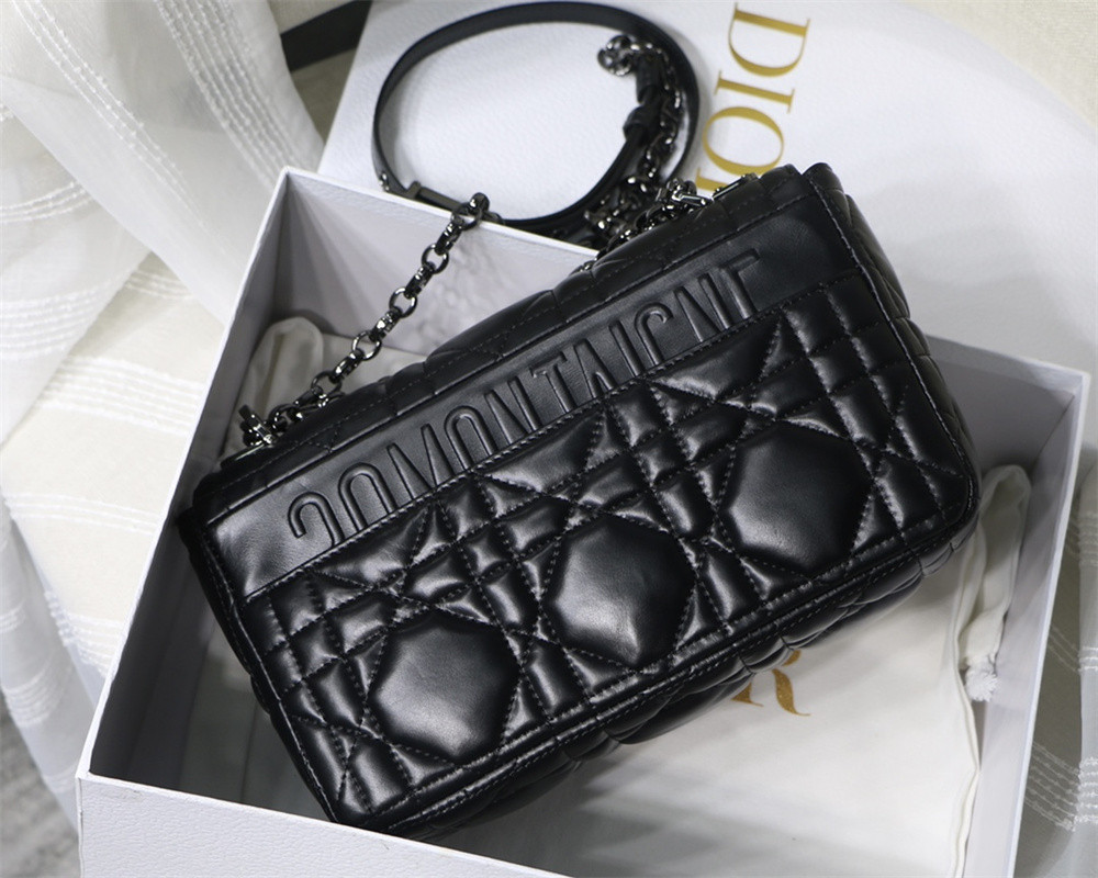 MEDIUM D*0r CARO BAG S*pple Cannage Calfskin 25.5 x 15.5 x 8 cm