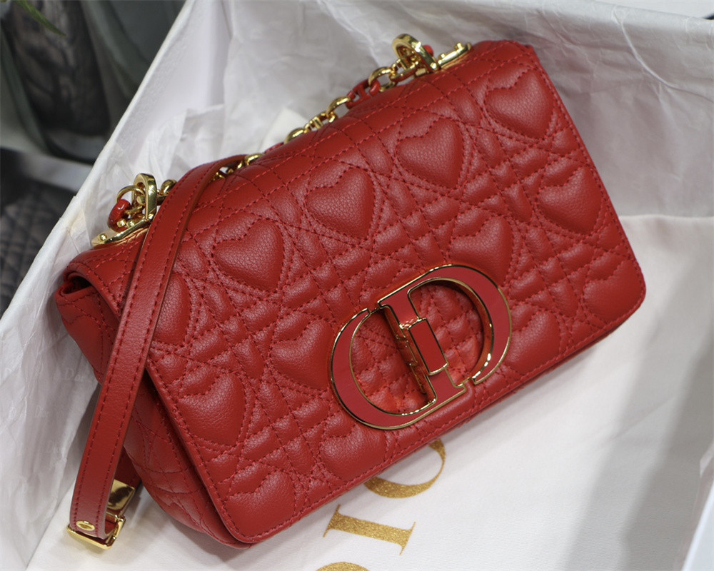 SMALL D*0r CARO BAG amour red 20 x 12 x 7 cm