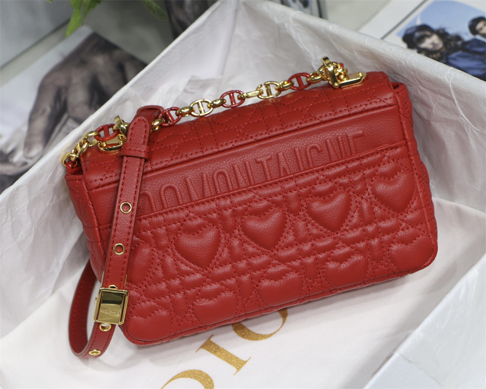 SMALL D*0r CARO BAG amour red 20 x 12 x 7 cm