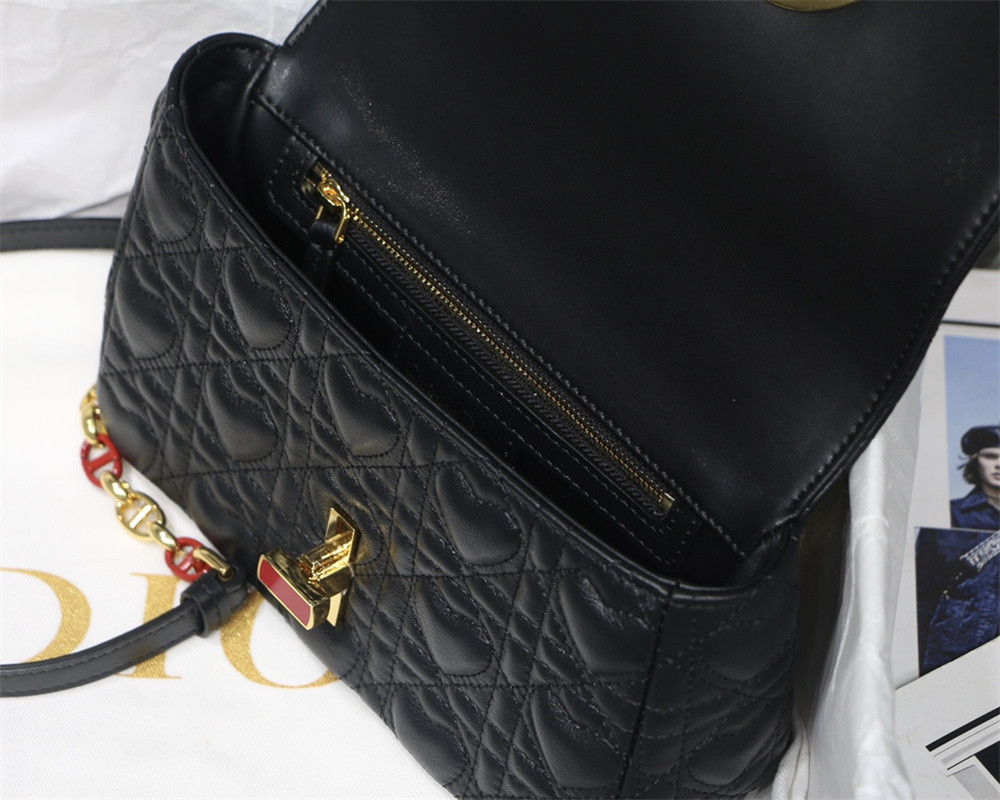 SMALL D*0r CARO BAG amour black 20 x 12 x 7 cm