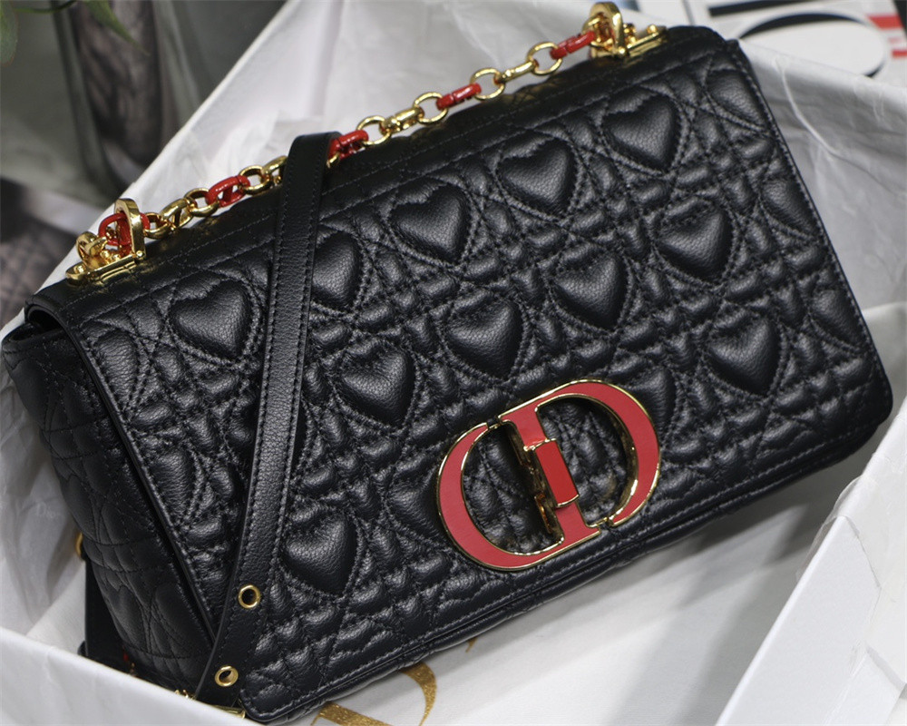 MEDIUM D*0r CARO BAG amour black 25.5 x 15.5 x 8 cm