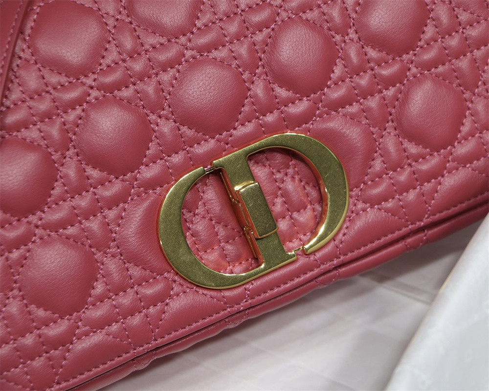 MEDIUM D*0r CARO BAG S*pple Cannage Calfskin 25.5 x 15.5 x 8 cm
