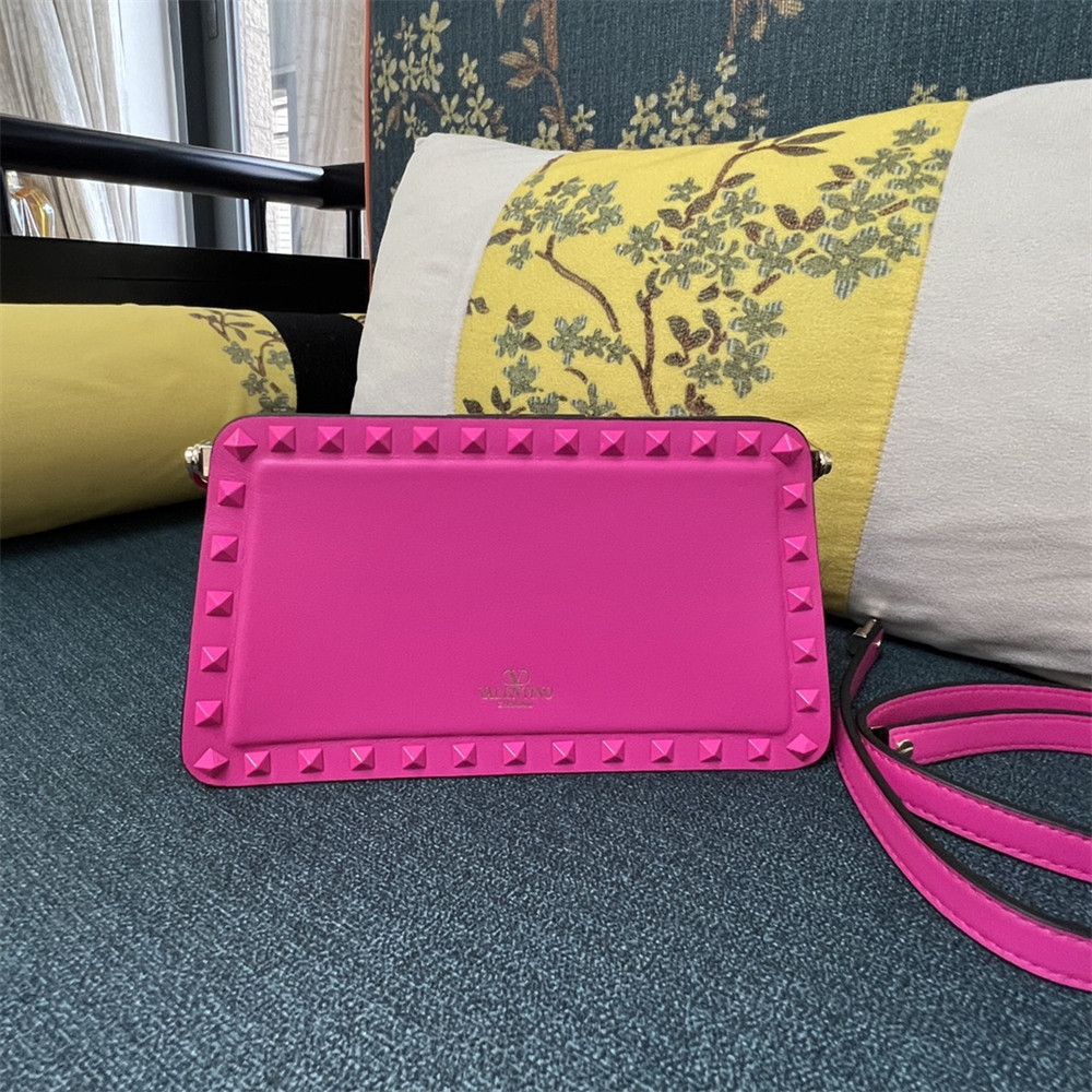 va*t*no GARAVANI ROCKSTUD23 SMALL SMOOTH CALFSKIN SHOULDER BAG ROSERED