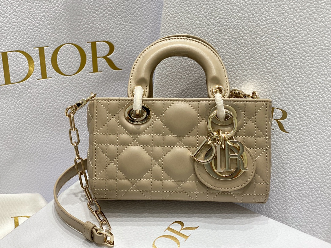 D*0r MINI LADY D-JOY BAG Biscuit 16 x 9 x 5 CM