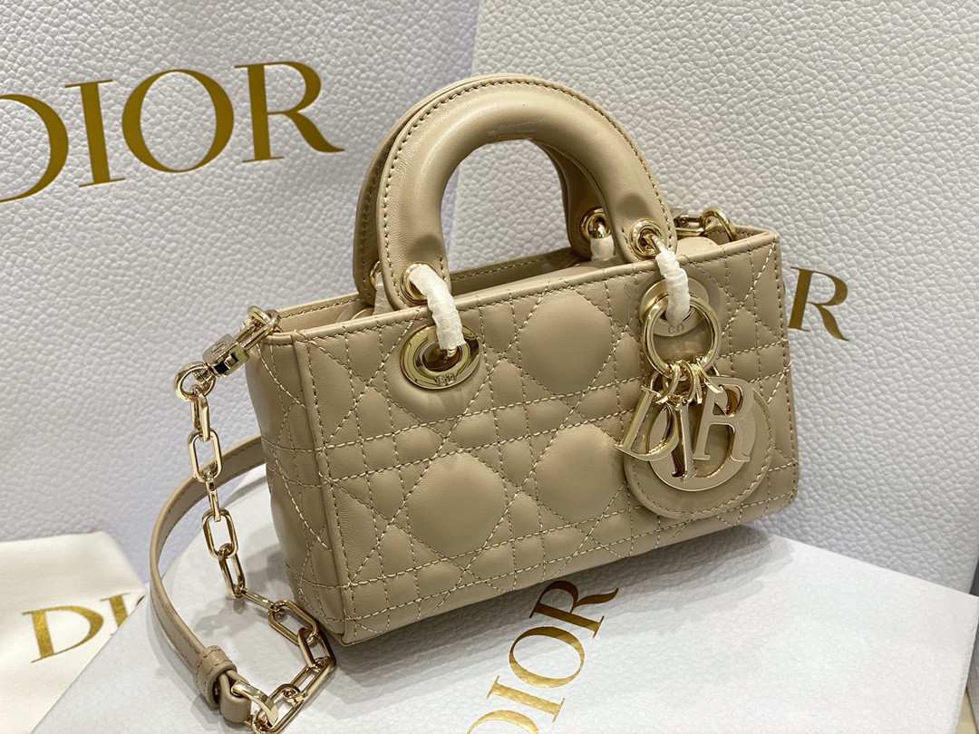 D*0r MINI LADY D-JOY BAG Biscuit 16 x 9 x 5 CM