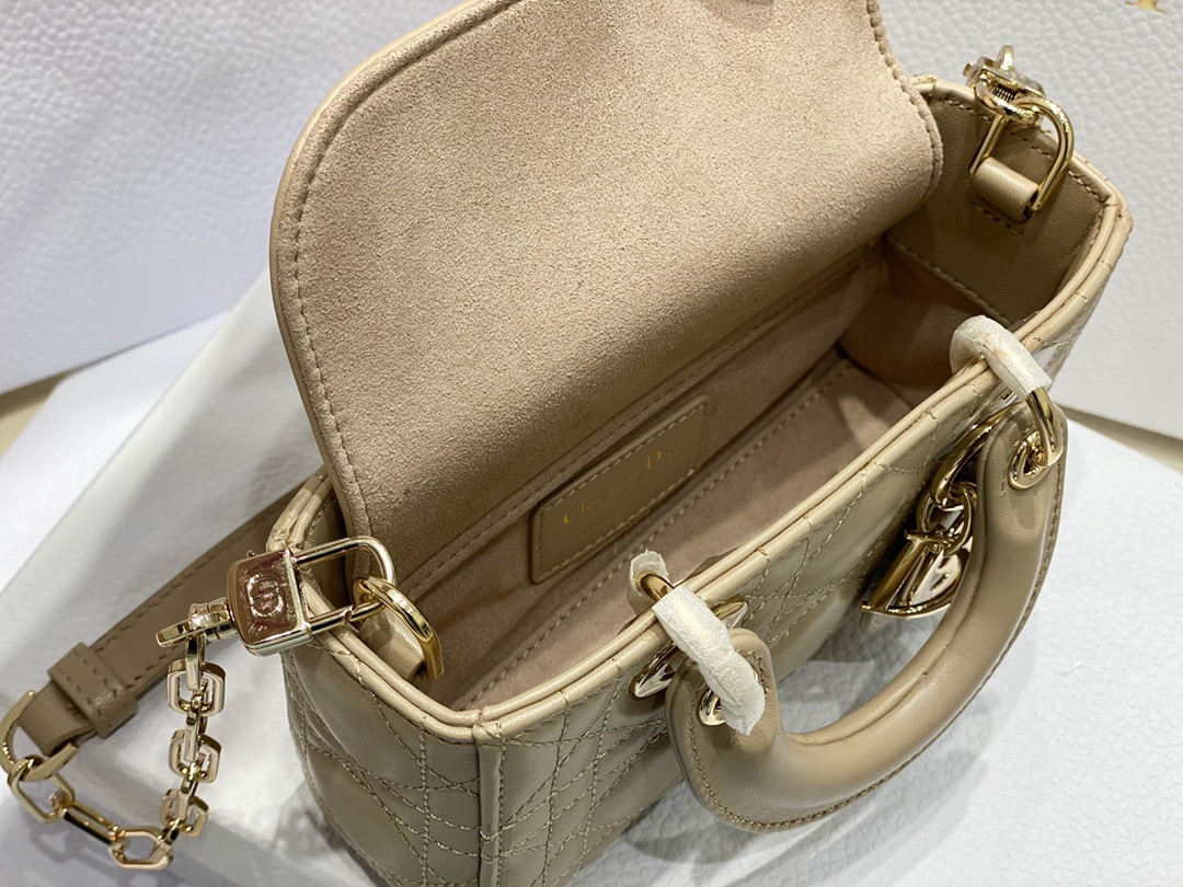 D*0r MINI LADY D-JOY BAG Biscuit 16 x 9 x 5 CM