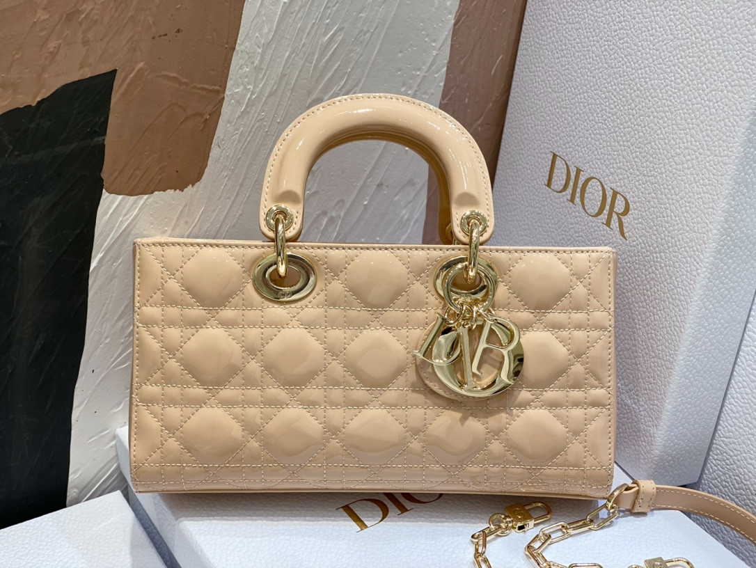 D*0r SMALL LADY D-JOY BAG Biscuit Patent