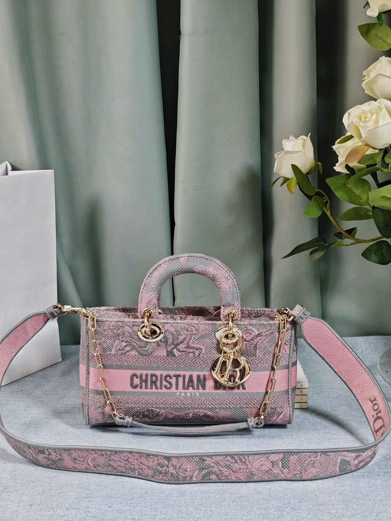 D*0r MEDIUM LADY D-JOY BAG PINK