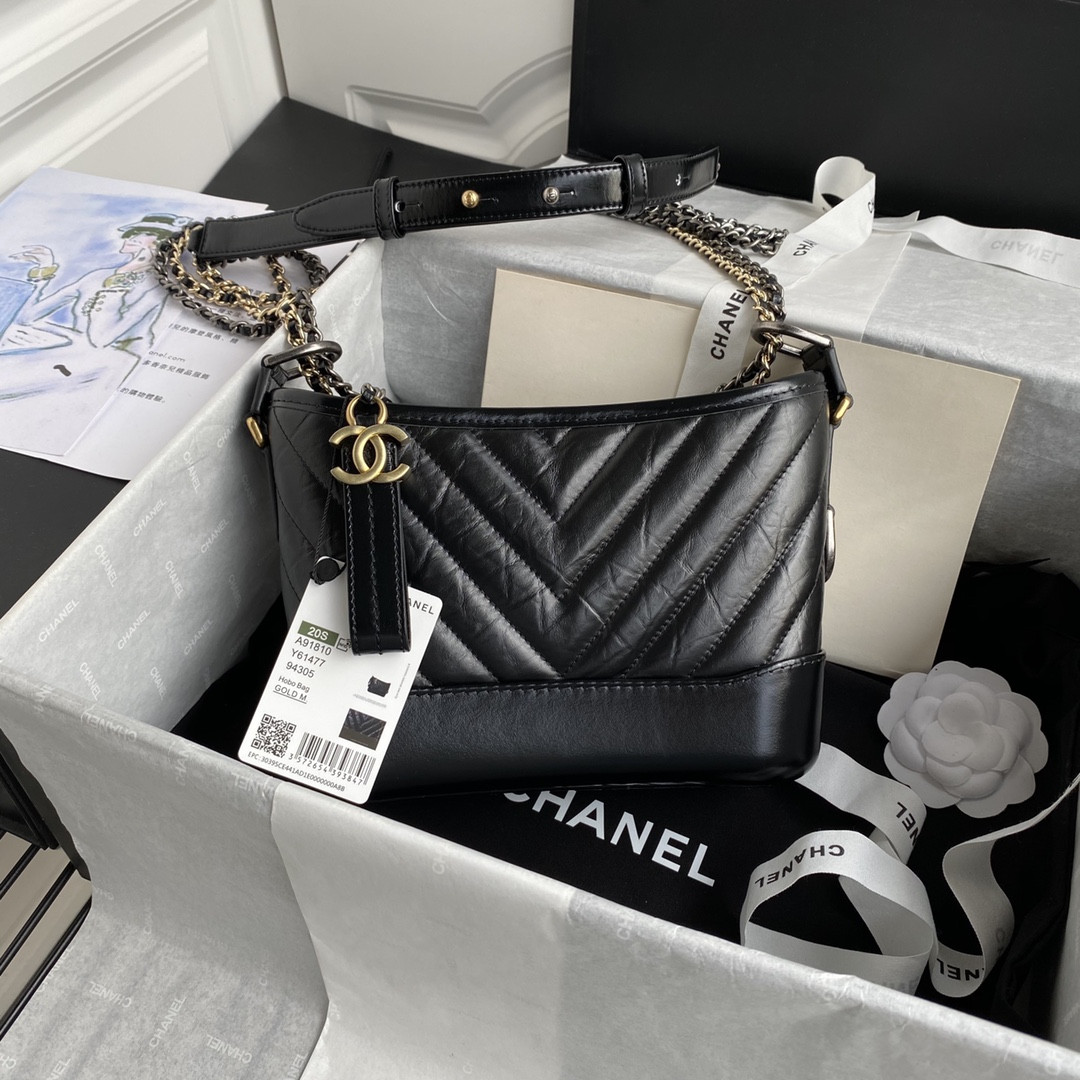 Ch*el Gabrielle SMALL BLACK 20 x 15 x 8cm