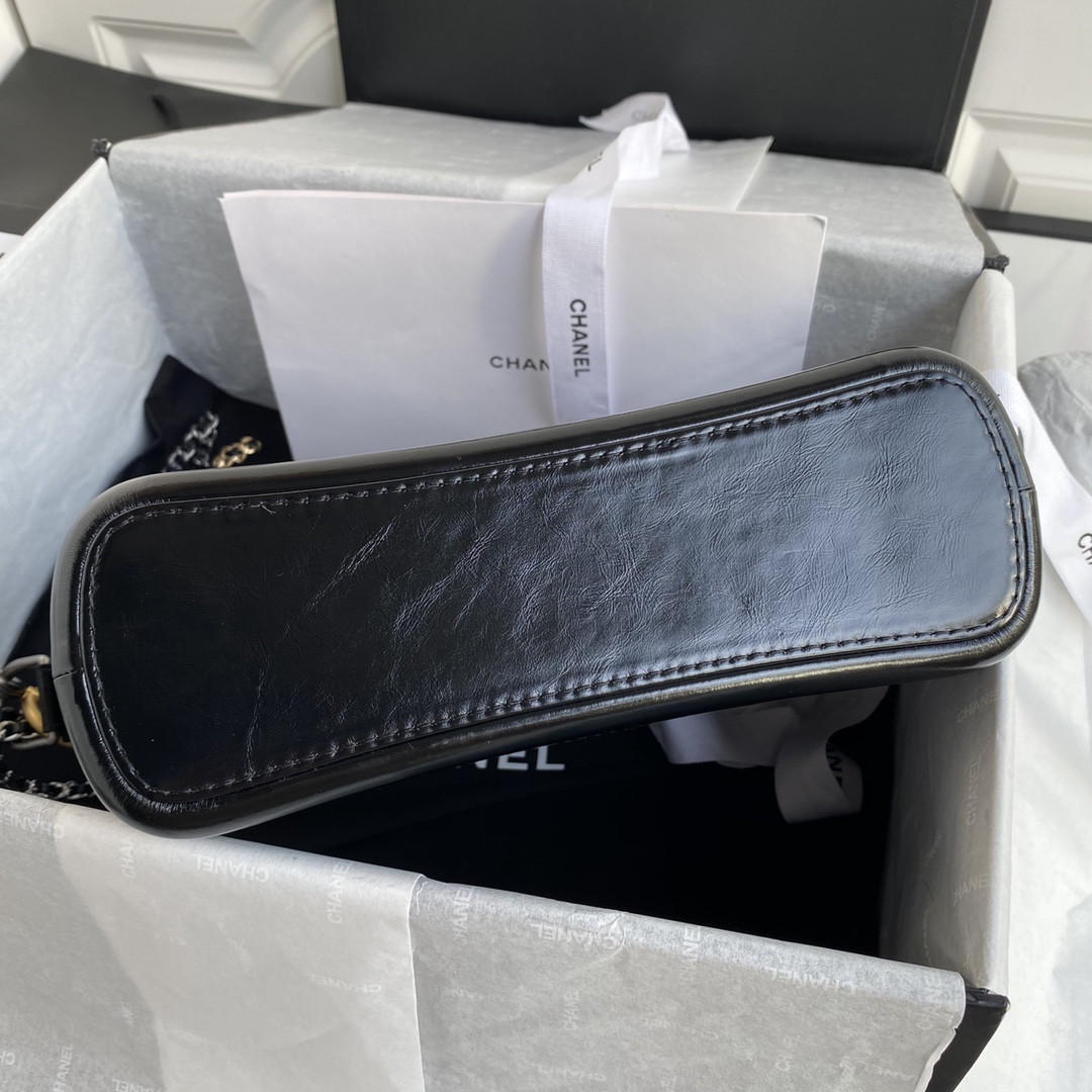 Ch*el Gabrielle SMALL BLACK with shoulder strap letters 20 x 15 x 8cm
