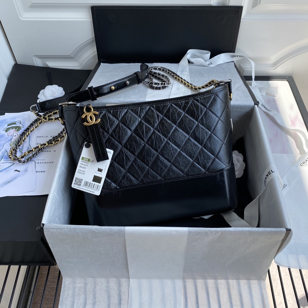 Ch*el Gabrielle MEDIUM BLACK 21 x 28 x 10cm