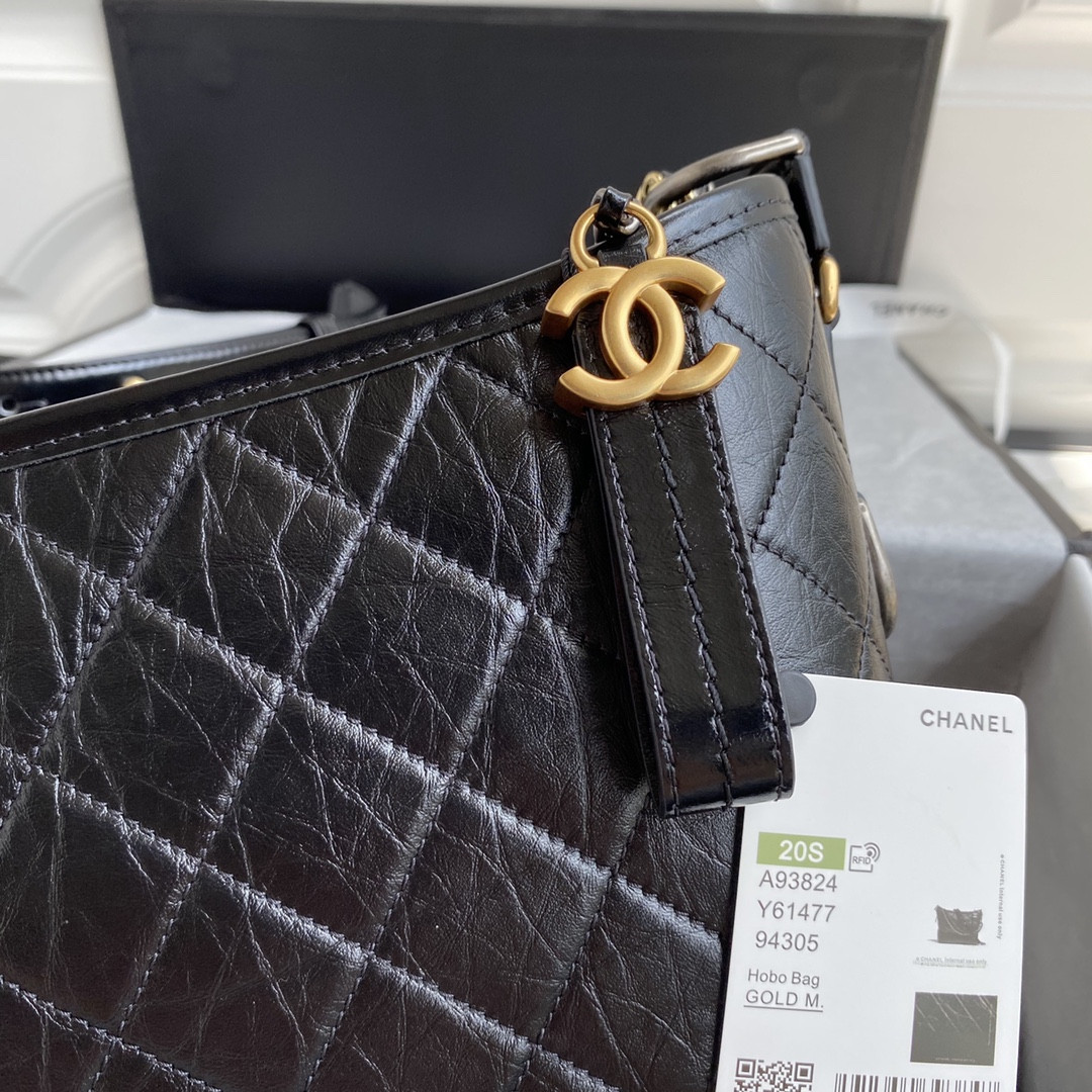 Ch*el Gabrielle MEDIUM BLACK 21 x 28 x 10cm