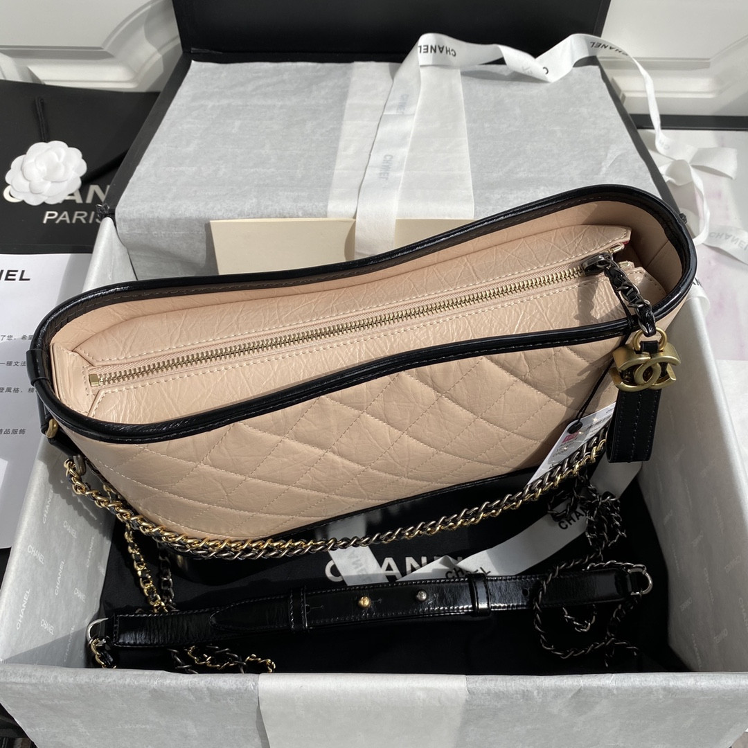 Ch*el Gabrielle MEDIUM PINK BLACK 21 x 28 x 10cm