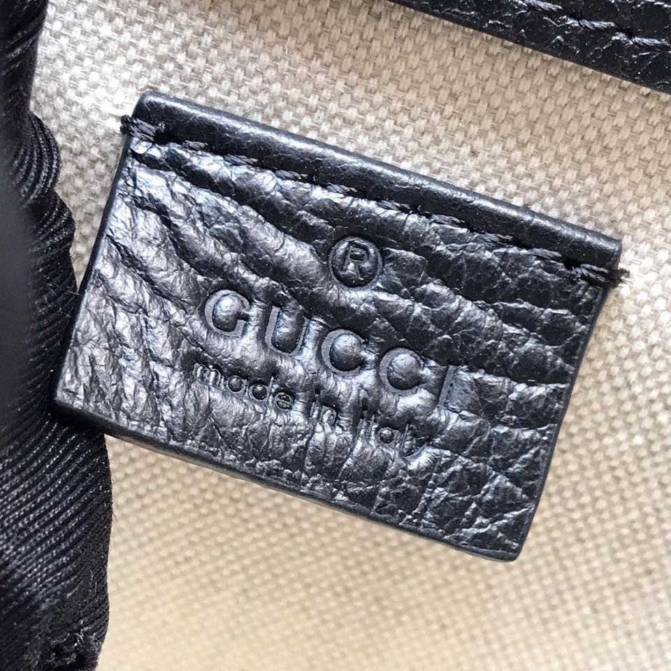 G*u*i DIONYSUS LEATHER SMALL RECTANGULAR BAG BLACK 28x17x9cm