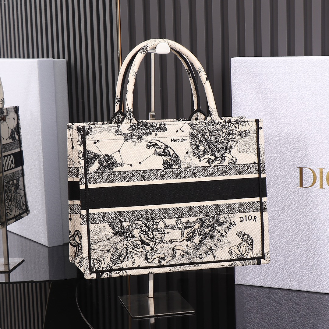 Medium D*0r Book Tote De Jouy Zodiac 14 x 11 x 6.5 inches