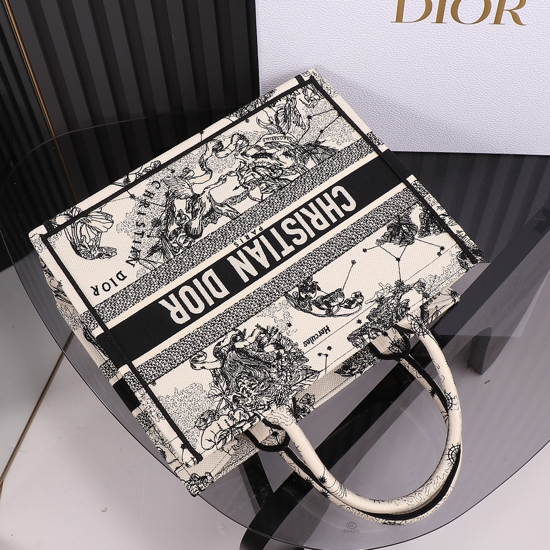 Medium D*0r Book Tote De Jouy Zodiac 14 x 11 x 6.5 inches