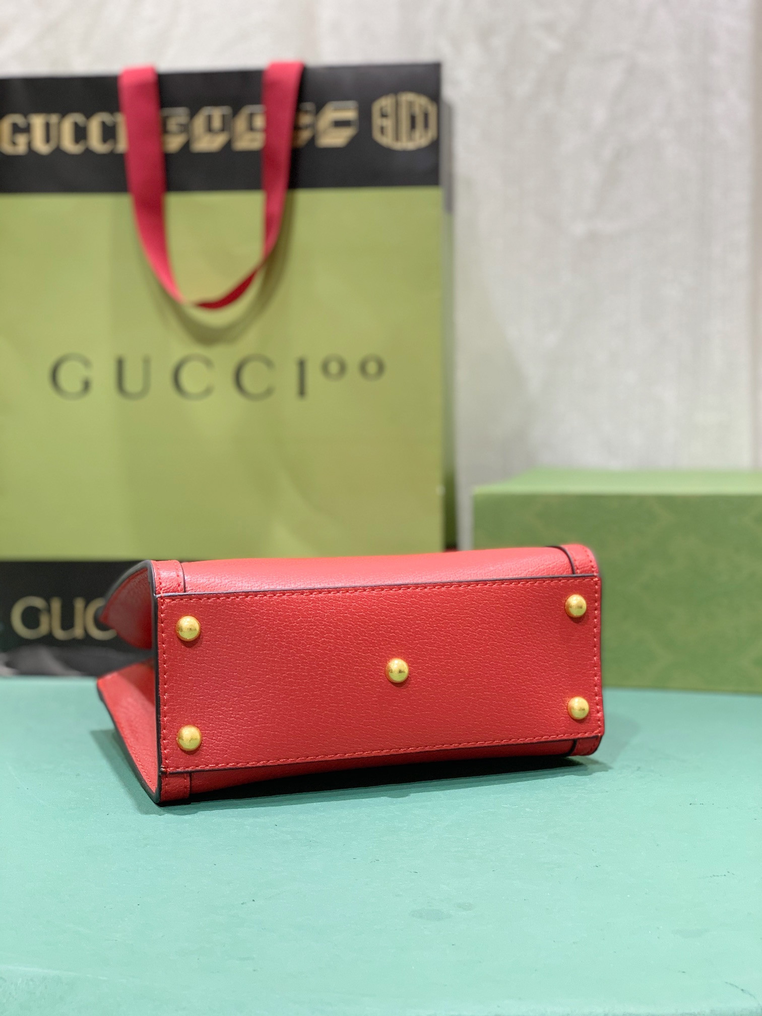 G*u*i DIANA MINI TOTE BAG Red 20W x 16H x 10D CM