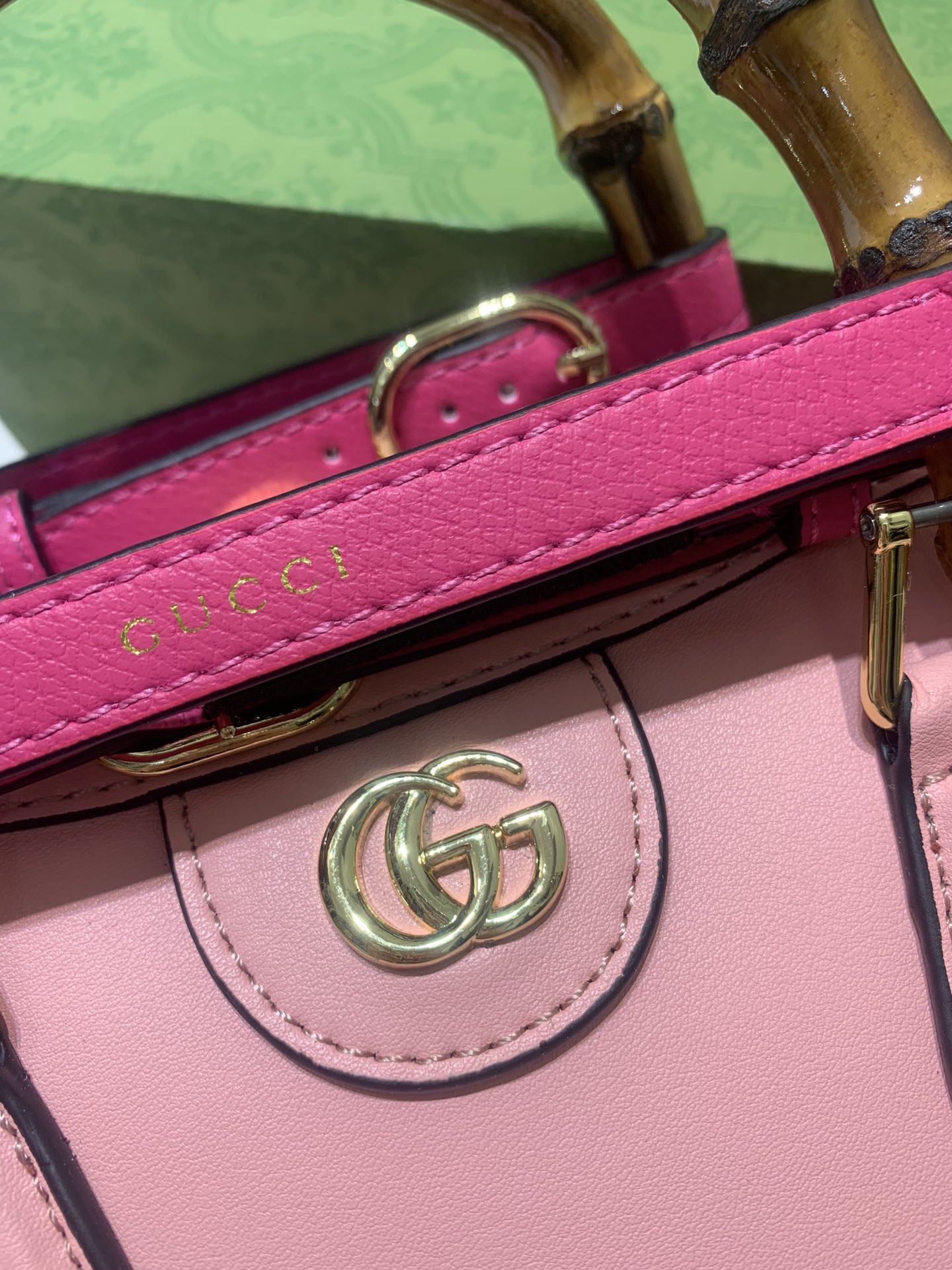 G*u*i DIANA MINI TOTE BAG Pink 20W x 16H x 10D CM