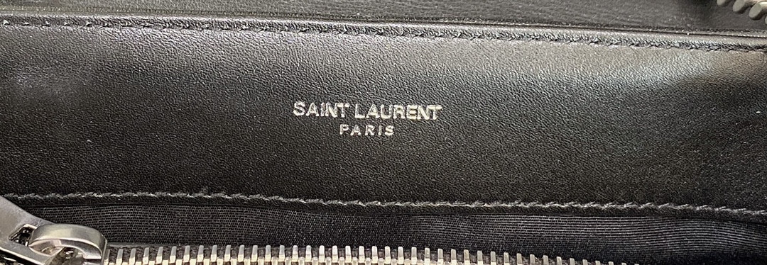 Y*L LOULOU SMALL IN QUILTED LEATHER BLACK SILVER 9 X 6.1 X 3.3 INCHES