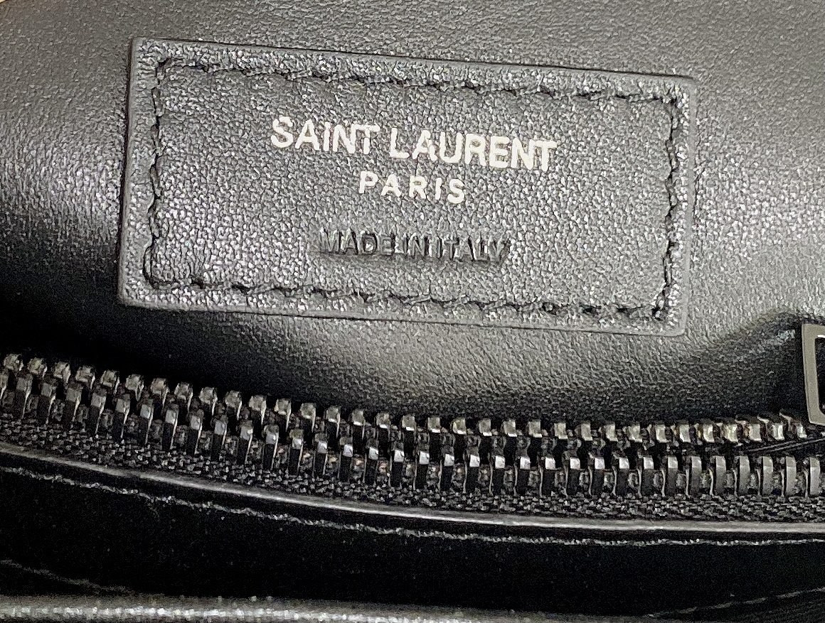 Y*L LOULOU SMALL IN QUILTED LEATHER BLACK 9 X 6.1 X 3.3 INCHES