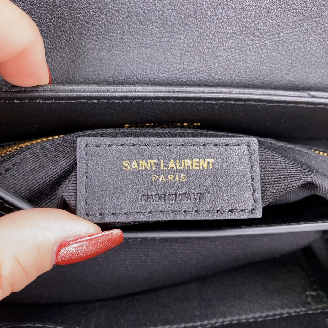 Y*L TOY LOULOU IN QUILTED LEATHER BLACK 7.9 X 5.5 X 3 INCHES