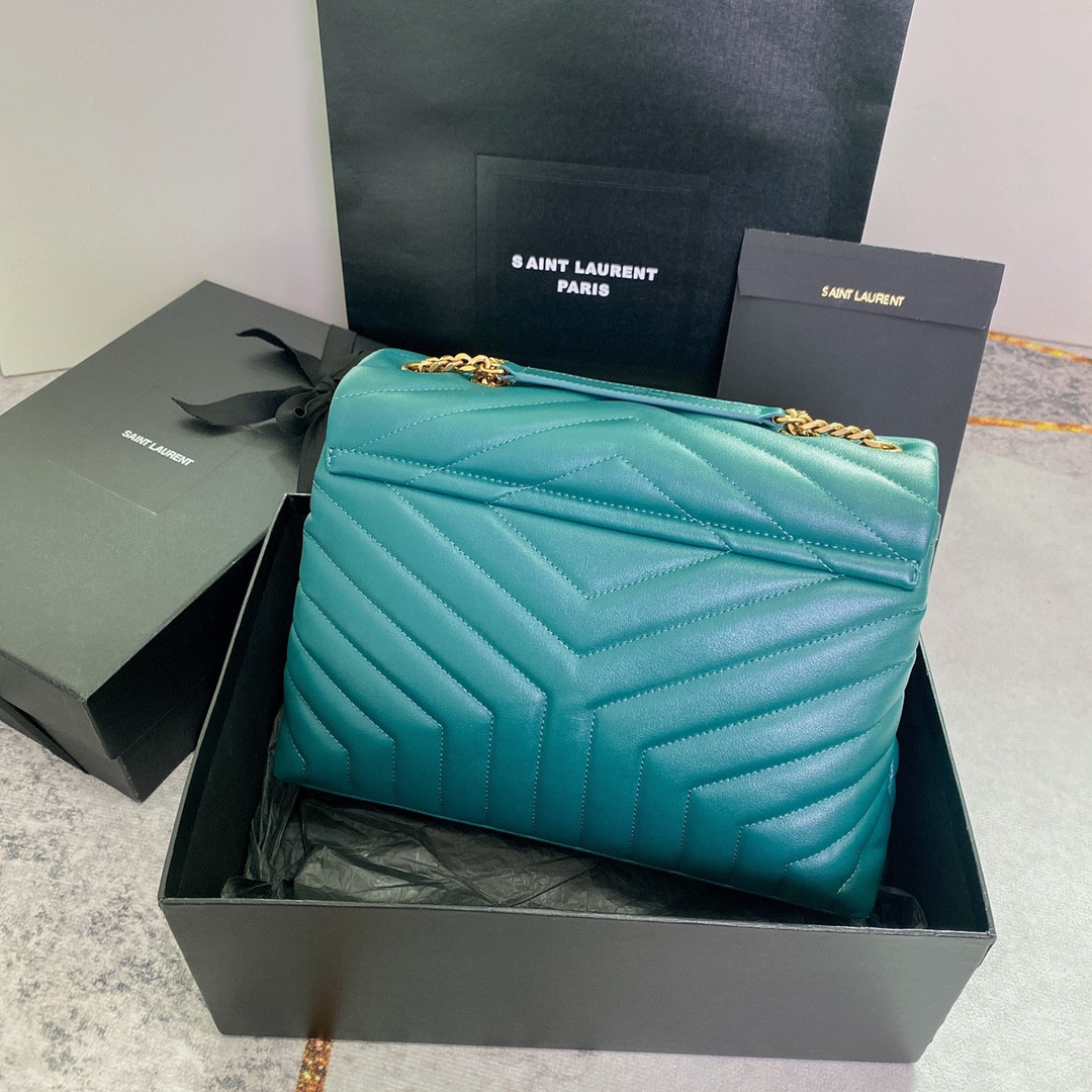 Y*L LOULOU MEDIUM BAG IN Y-QUILTED LEATHER BAG 12.5 X 8.6 X 4.7 INCHES