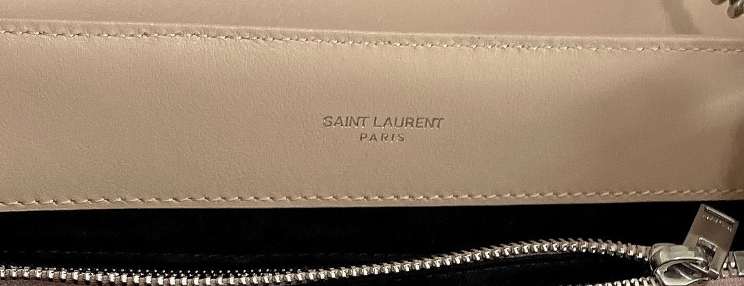 Y*L LOULOU MEDIUM IN QUILTED LEATHER DARK BEIGE SILVER 12.5 X 8.6 X 3.5 INCHES