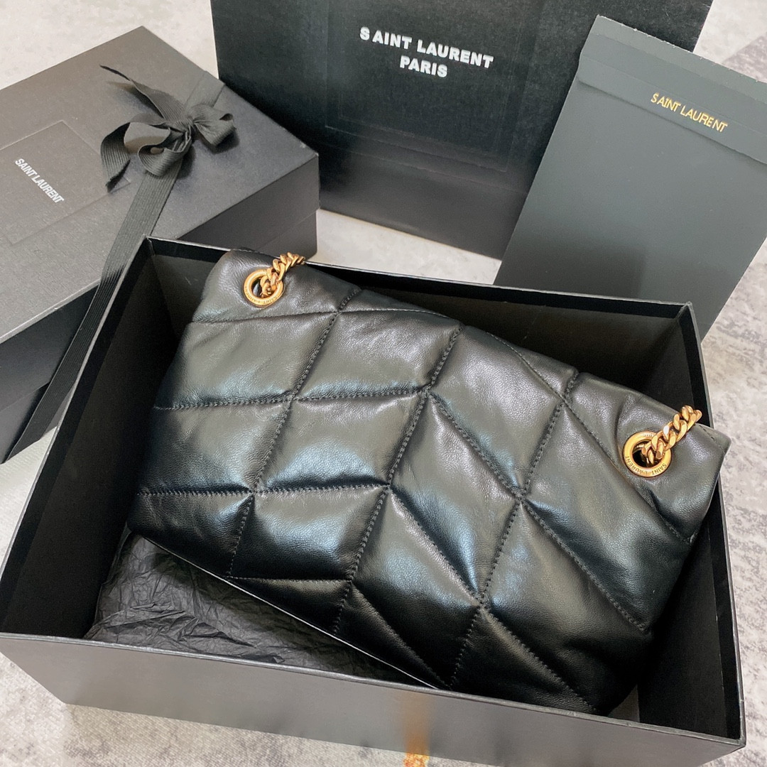 Y*L PUFFER SMALL IN NAPPA LEATHER BLACK 11.4 X 6.6 X 4.3 INCHES