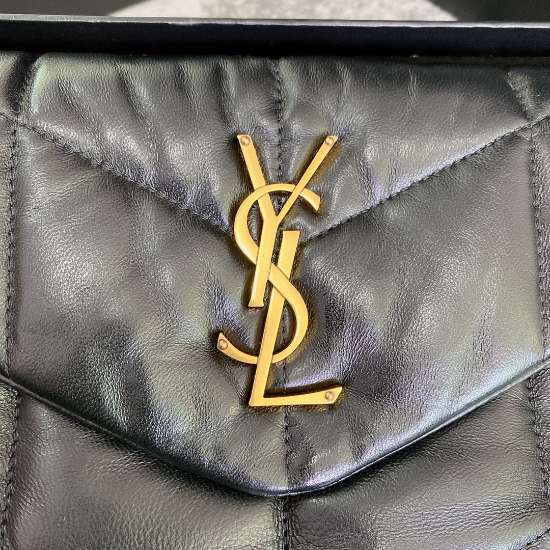 Y*L PUFFER SMALL IN NAPPA LEATHER BLACK 11.4 X 6.6 X 4.3 INCHES