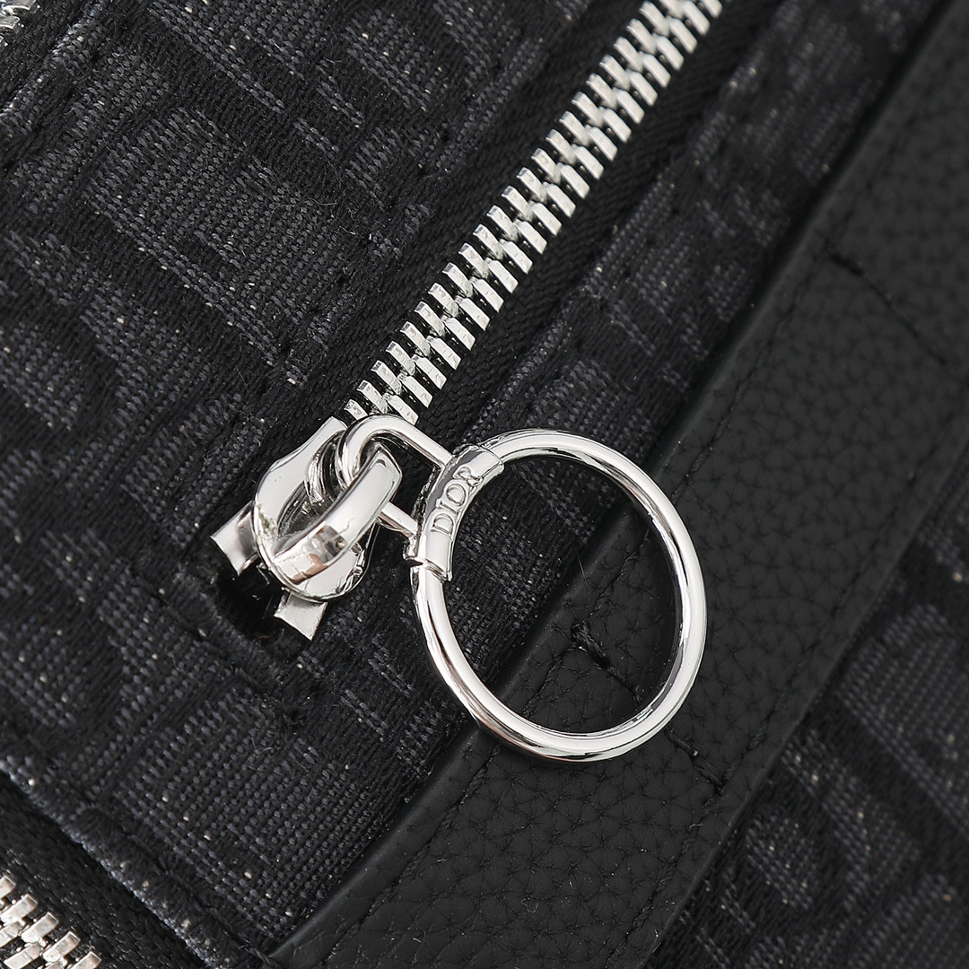 D*0r Safari Bag with Strap Black D*0r Oblique Jacquard 8.5 x 6 x 2.5 inches