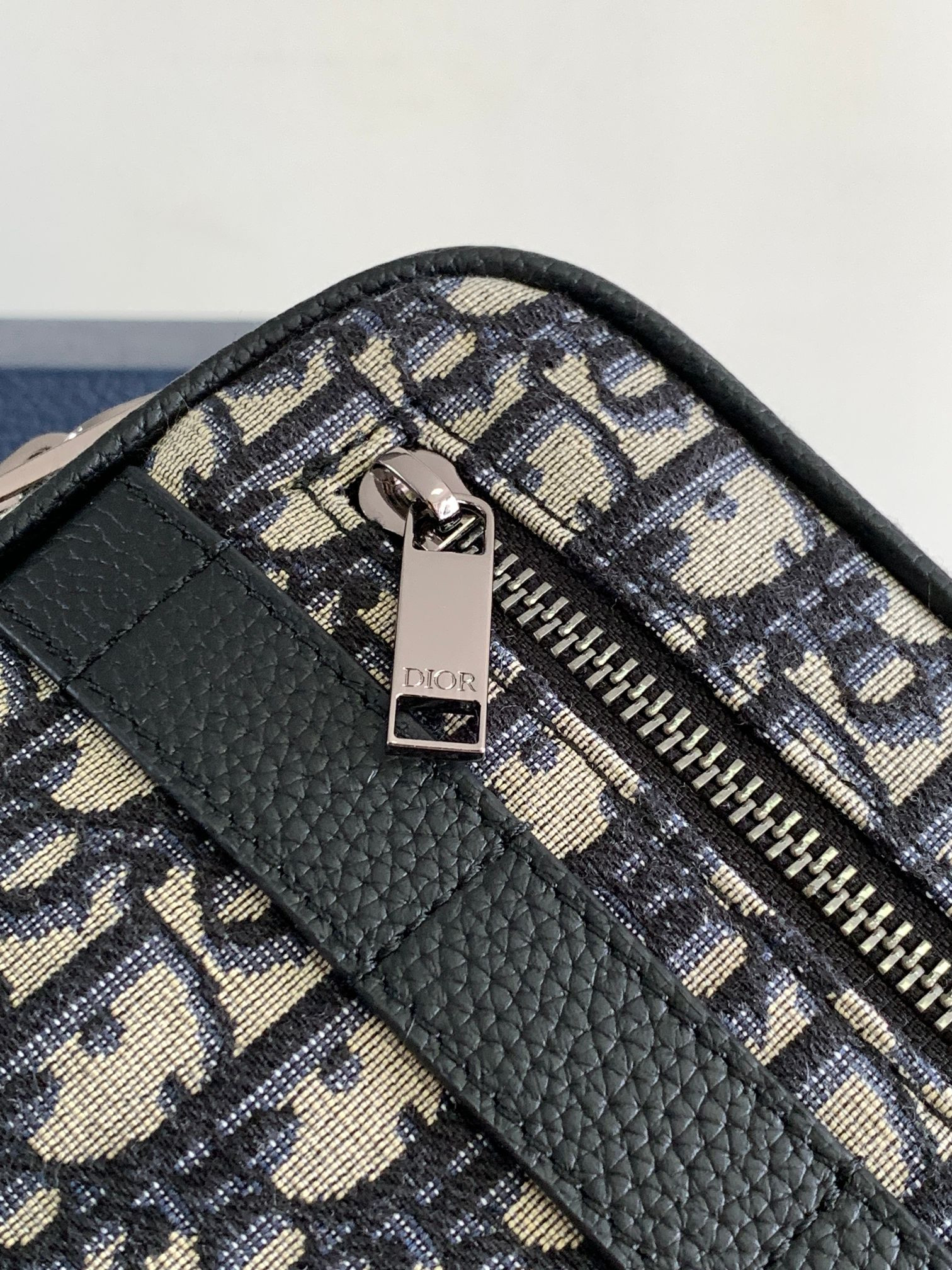 D*0r Maxi Safari Bag with Strap Beige and Black D*0r Oblique Jacquard